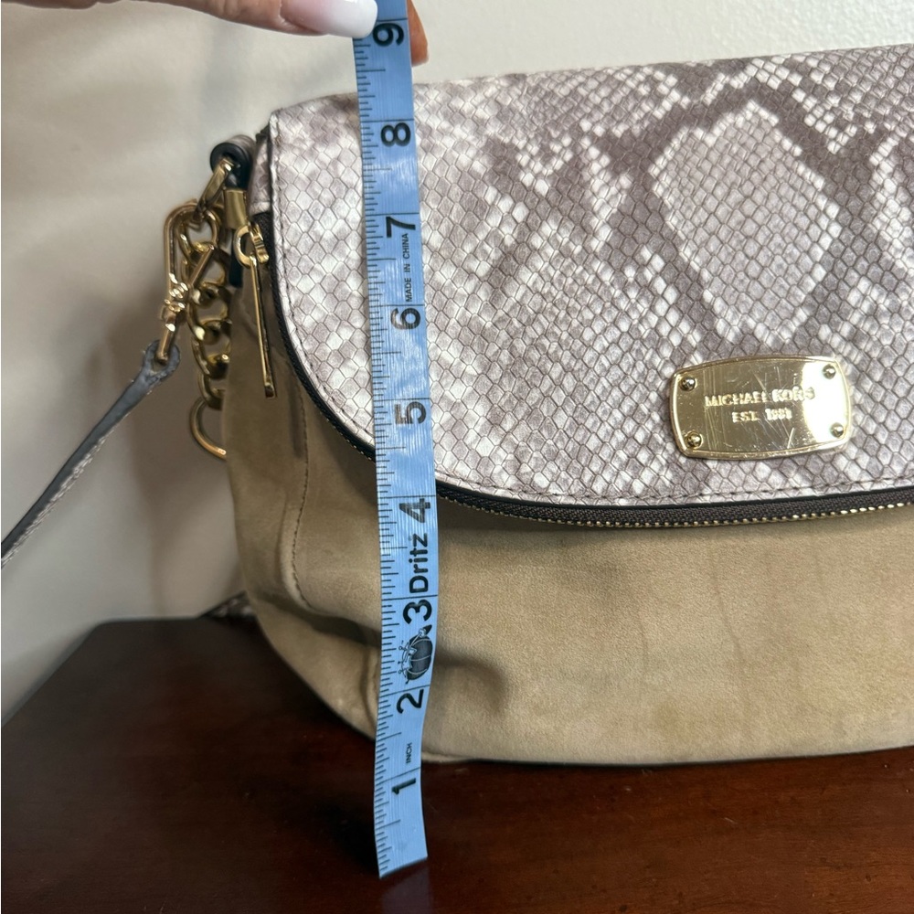 Michael Kors Bedford python embossed & suede Two … - image 4